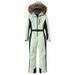 Women's Winter Slim Fit Zip-Up Ski Suit - Waterproof Thermal Snowsuit For Outdoor Sports & Cold Weather_desvips.com