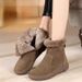 Suede Snow Boots Women's Winter 2025 New Flat-bottomed Versatile Non-slip Cotton Shoes Women's Boots Piled Thickened Warm Short Boots_desvips.com