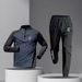 Breathable Long-Sleeve Running Set For Men & Women - Quick-Dry Sports Outfit With Zip Pants For Jogging, Gym & Outdoor Activities_desvips.com