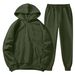 Women's Clothing Autumn and winter men's hooded solid color light plate pullover sweatshirt set casual sports hoodie sweatshirt trousers two piece set_desvips.com