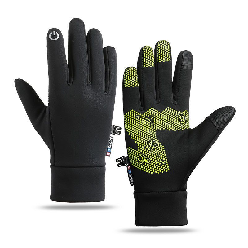 Cycling Gloves Autumn And Winter, Plus Velvet, Warm, Windproof And Waterproof, Couples Cycling, Running, Non Slip, Full Finger Sports_desvips.com