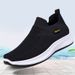 Men Walking Knit Mesh Breathable Lightweight Sneakers Slip-on Mens Casual Shoes Fashion Comfort_desvips.com