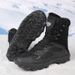 Men's Winter Military Boots - Heavy Duty Tactical Snow Boots With Fleece Lining, Waterproof Hiking Boots For Outdoor Camping & Hunting (Black/Tan)_desvips.com
