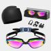 Adult Swimming Goggles HD Waterproof And Anti-fog Electroplating Swimming Glasses Silicone Swimming Cap Nose Clip Earplug Set_desvips.com