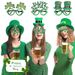 2024 St. Patrick's Day Decorative Green Hat Clover Plastic Children's Costume Glasses Frame_desvips.com