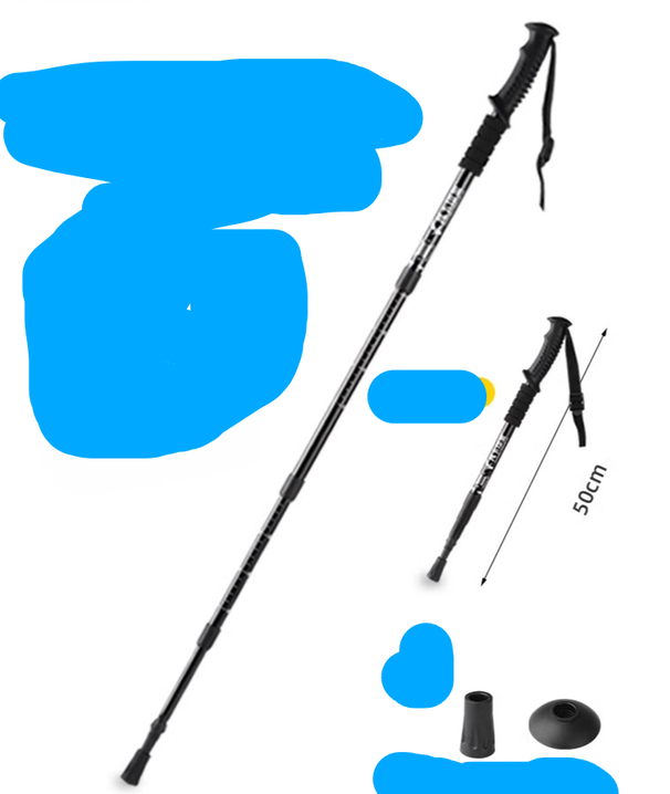 Carbon Fiber Ultra-light Telescopic Folding Skiing Anti-slip Walking Stick Multifunctional Outdoor Climbing Hiking Gear_desvips.com