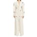 Women's clothing fashion new heavy beaded diamond one-button suit jacket wide-leg pants suit two pieces_desvips.com