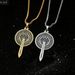 European And American Jewelry Wholesale Titanium Warrior Stainless Steel Pendant Vintage Viking Shield Sword Flower_desvips.com