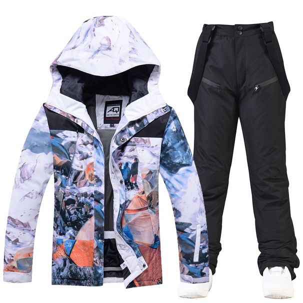 001 Suit Set For Men Women Winter Outdoor Windproof Water-Resistant Warm Thickened Snowboard And Ski Pants New Model_desvips.com