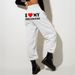 Women's Popular Casual Sports Pants European And American Trendy Brand Printed Letter Sweatpants_desvips.com