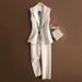 Women's Clothing spring and autumn slim sleeveless vest vest suit two piece suit women's trend_desvips.com