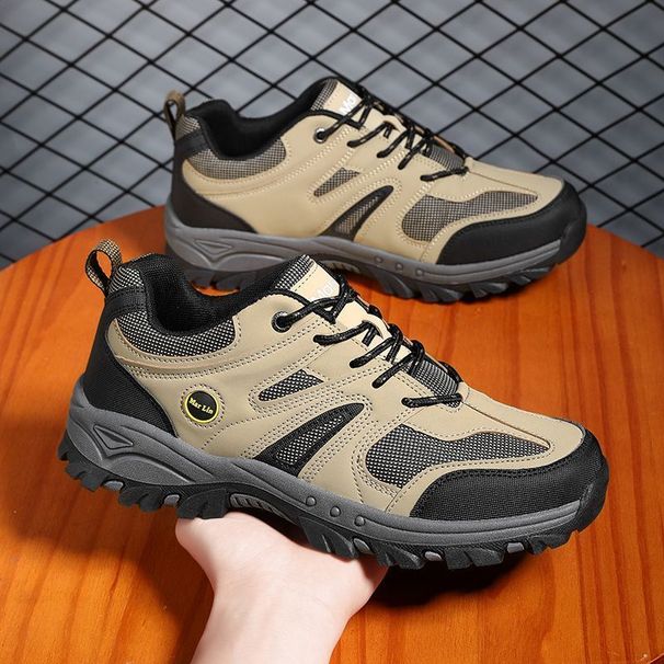 2026 New Trendy Color-Block Men's Hiking Shoes, Ultra-Lightweight Student Waterproof Non-Slip Running Shoes_desvips.com