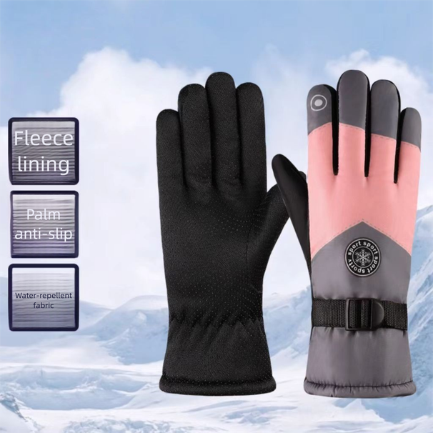 Winter Ski For Men And Women, Touchscreen, Warm, Waterproof, Fleece-Lined, Thickened, Windproof, Outdoor Riding,_desvips.com