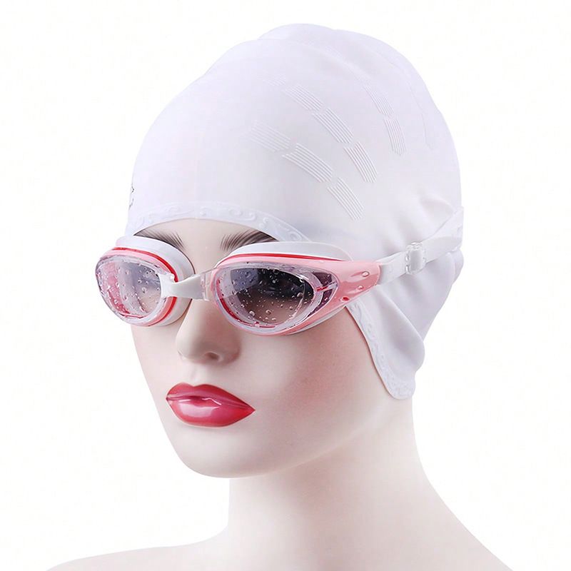Anti-fog Silicone Swimming Glasses ++ Silicone Ear Protection Swimming Cap + Silicone Nose Clip Earplugs Set_desvips.com
