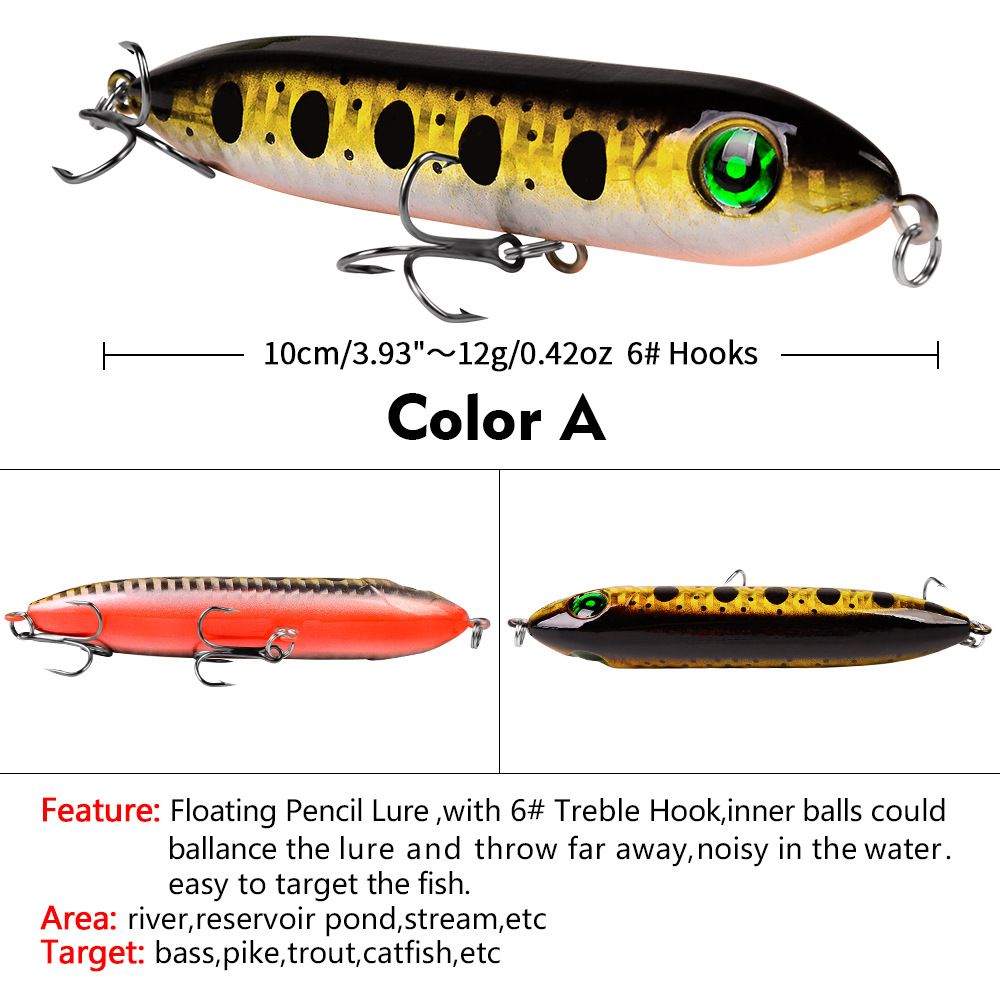 Simulated Fish Double Hook Long Casting Pencil Lure 11.5g Plastic Fly Fishing Bait 10.2cm DW102_desvips.com