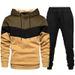 New Fashion Men's Sweatshirt Casual Sports Color Matching Autumn And Winter Hooded Set_desvips.com