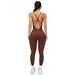 Women's Sexy Bodysuit Peach Shaped Butt Cross Back Yoga Fitness Outfit Tight Fitting No Breast Pads_desvips.com