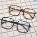 New Large Box Minimalist Flat Lens Ins Internet Famous Glasses_desvips.com