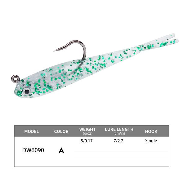 Lead Head Soft 7cm 5g Fork Tail Small Gray Simulation Bait Warble Mouth Mandarin Fish Bass Bionic Fishing Lure_desvips.com
