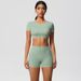 Women's Quick Drying Breathable Solid Color Yoga Suit Set Nude Feel Tight Fitting Brushed Eight Piece Fitness Sports Outfit_desvips.com