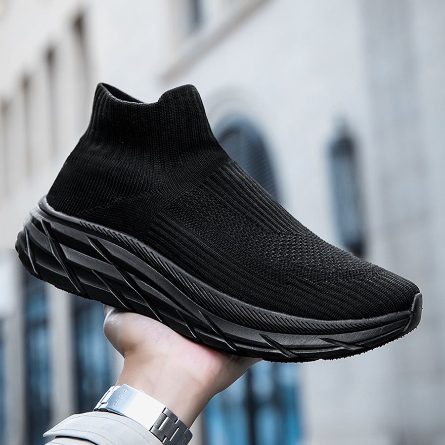 Men's Casual Sneakers Breathable Mesh Socks Fashion Sport Running Shoes Ankle Boots Slip-on Tennis Loafers For Women_desvips.com