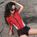 Women's Long Sleeve Diving Sun Protection Two-Piece Quick-Dry Snorkeling Suit With Zipper Slimming Swimsuit_desvips.com