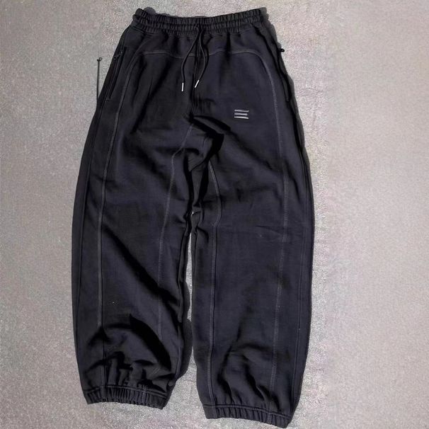 2025 New Cotton Jogger Pants For Men With Three Stripes Embroidery, National Trend Long Pants, Versatile Casual Style,_desvips.com