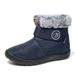 Women's Winter Snow Boots High Top Faux Fur Lined Warm Slip-Resistant Casual Shoes With Side Zipper_desvips.com