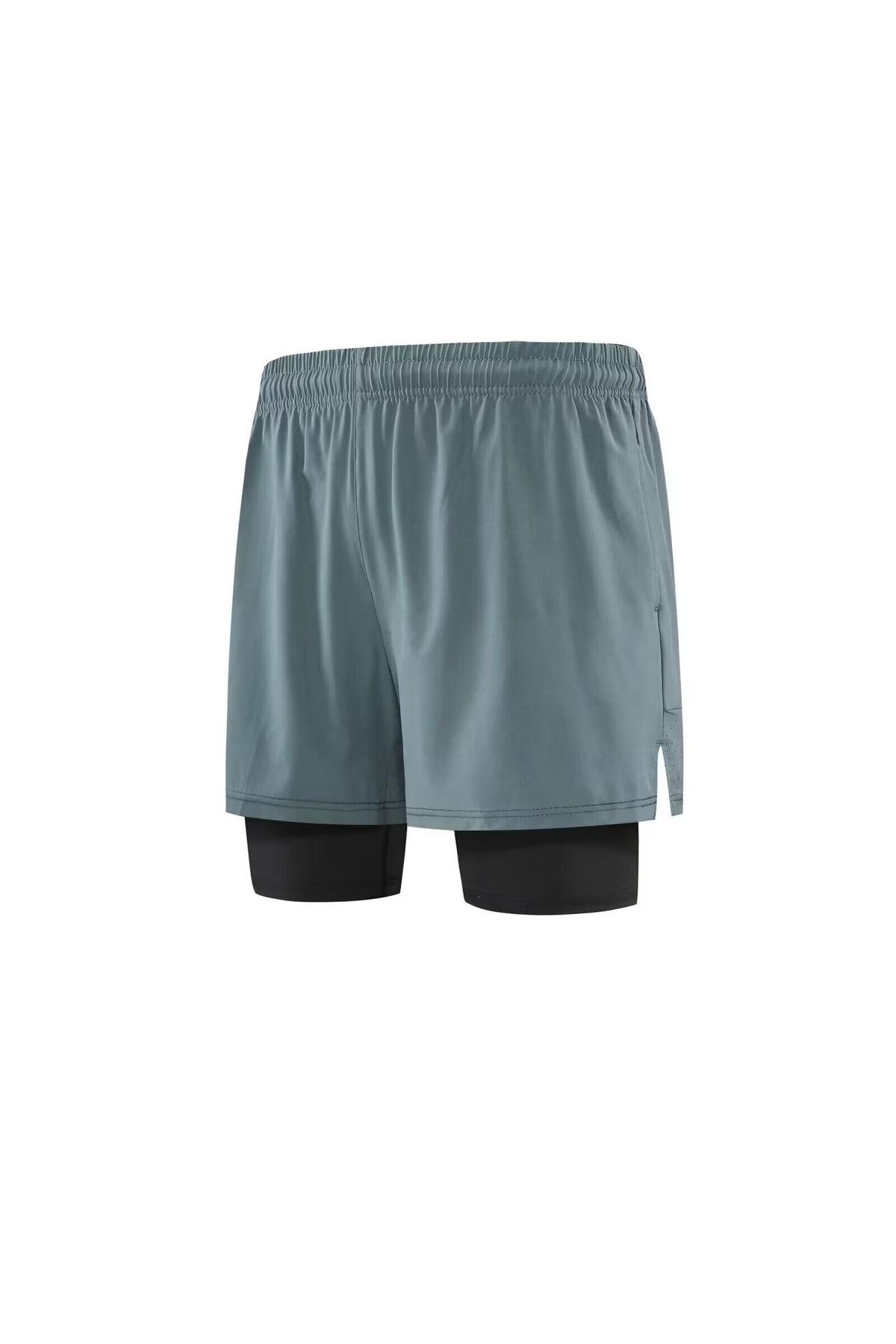 Men's Clothing Two-Piece Sports Shorts Training Pants Fitness Running Marathon Shorts Foot Blue Shorts_desvips.com