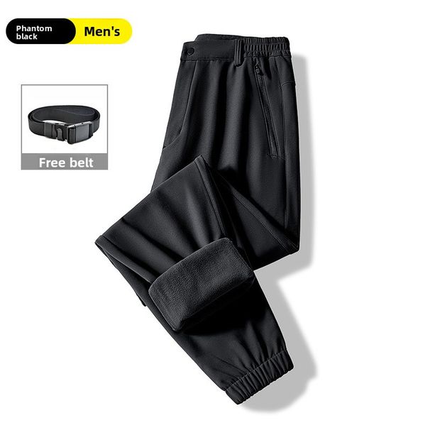for Men And Women Winter Windproof Waterproof Fleece Lined Thickened Outdoor Sports Softshell Hiking Ski Pants_desvips.com