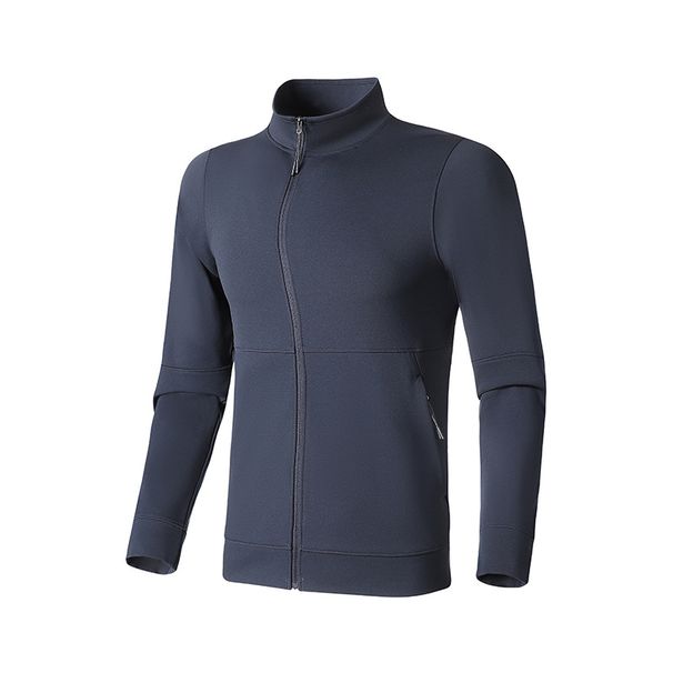 New Outdoor Stand Up Collar Men's Autumn And Winter Sports Jacket, High Elastic Knit Casual Jacket Top, Moisture Wicking And Sweat Dissipating_desvips.com