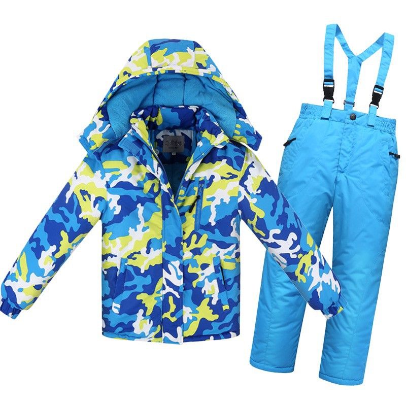 Children's Ski Suit Set For Boys And Girls, Windproof, Waterproof, Thickened, Warm Outdoor Cotton Padded Jacket And Pants, Ski Shirt_desvips.com