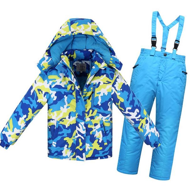 Children's Ski Suit Set For Boys And Girls, Windproof, Waterproof, Thickened, Warm Outdoor Cotton Padded Jacket And Pants, Ski Shirt_desvips.com