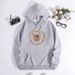 Men's Clothing sweatshirt moon bee print hooded back collar plus velvet sweatshirt_desvips.com