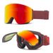 Magnetic Suction Cylindrical Flip Cover Glasses Ski Goggles Can Be Worn Myopia Double Layer Outdoor Snow Women Men_desvips.com