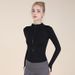 Women's Sports Stand Collar Zipper Fleece Slim Fit Training Wear Slimming De Rong Yoga Long Sleeve Jacket Running_desvips.com