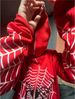 Full Oversized Spider Web Hip Hop Sweatshirt Punk Style Street Cardigan Jacket Zip Top_desvips.com
