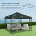 Toldo De Recambio 3x3 M Con Techo Doble Con Orificios De Drenaje Y Protección UPF30+ Verde Solo Toldo NO Incluye Marco_desvips.com