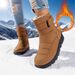 Women's Winter Snow Boots With Fleece Lining, Mid-Calf Height, PU Anti-Slip Sole, Waterproof & Warm, Plus Sizes Available (36-45 EU)_desvips.com