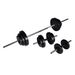 Home Gym Barbell/Dumbbell Set - 30.5 Kg Total Weight - Chrome-Plated Bars - Cement Plates With Plastic Coating - Includes Star Collars_desvips.com