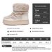 001 Light Beige Space Cross-Border Export 2025 New Moon Women Low-Top Thick-Soled Warm Furry Snow Boots_desvips.com