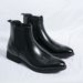 Large Size Men's High Top Pointed Leather Shoes British Fashion Business Slip-On Ankle Boots_desvips.com