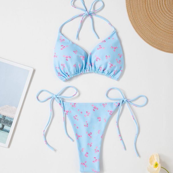 1724976925@qq.com New European And American Style Solid Color Sexy Tie-back Hot Girl Temperament Women's Fashion Bikini Cute Swimwear_desvips.com