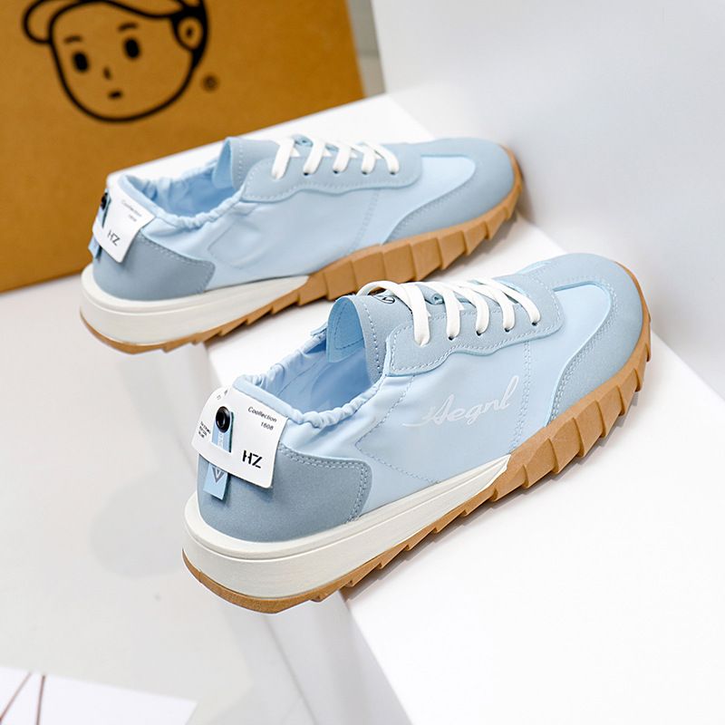 Small white shoes students Korean female tide summer new thick bottom heightened breathable casual shoes street shooting_desvips.com