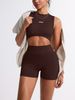 Seamless Hip Lifting Yoga Suit Set Tummy Control Fitted Running Sports Fitness Vest Two Piece Outfit for Women_desvips.com