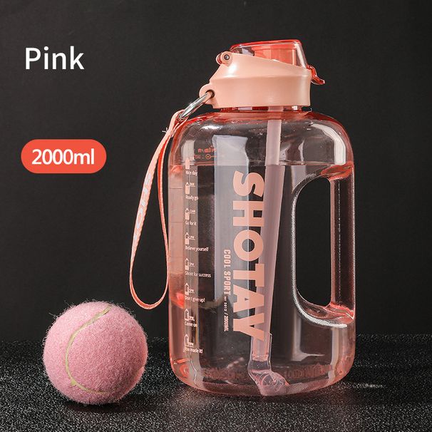 2 Liter Water Bottle with Straw Large Portable Travel Bottles For Training Sport Fitness Cup with Time Scale BPA Free_desvips.com