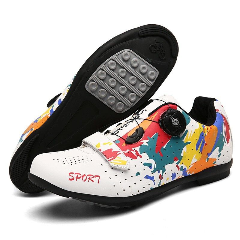 Men's Breathable Hard Bottom Cycling Mountain Lock Road Single Speed Bike Shoes_desvips.com