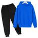 New Autumn Fleece-Lined Solid Color Korean Fashion Children's Clothing Set Hooded Sweatshirt_desvips.com