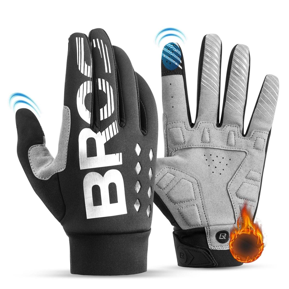 ROCKBROS Thickened Gloves Winter Cycling Gloves Warm Cold-resistant M-XXL_desvips.com