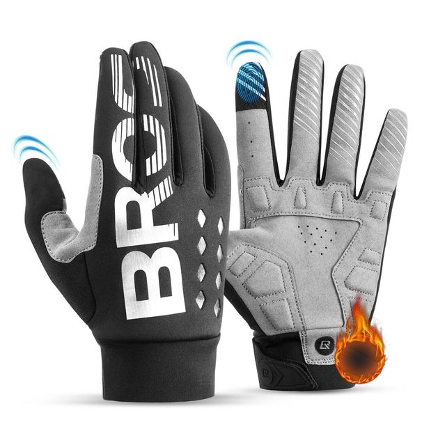 ROCKBROS Thickened Gloves Winter Cycling Gloves Warm Cold-resistant M-XXL_desvips.com